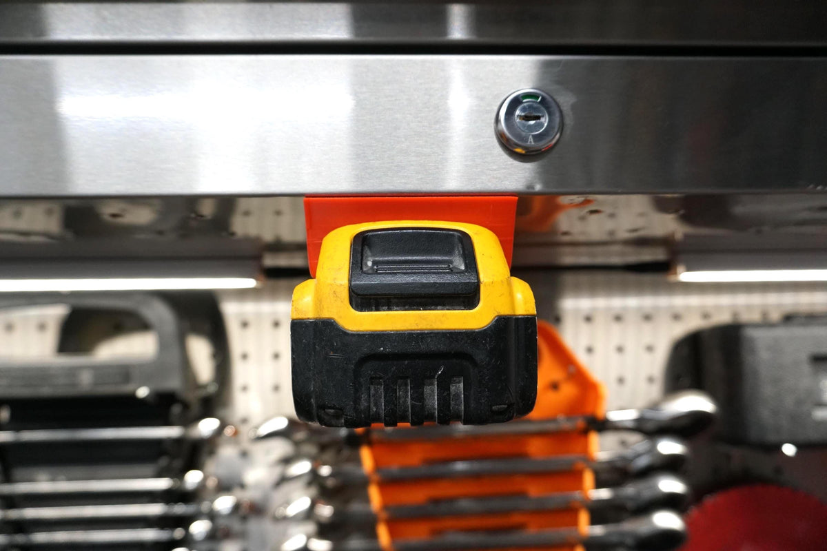 DeWalt 20V Battery Mount – Compact Single Holder for Shop, Garage, Jobsite (3D Printed ASA)