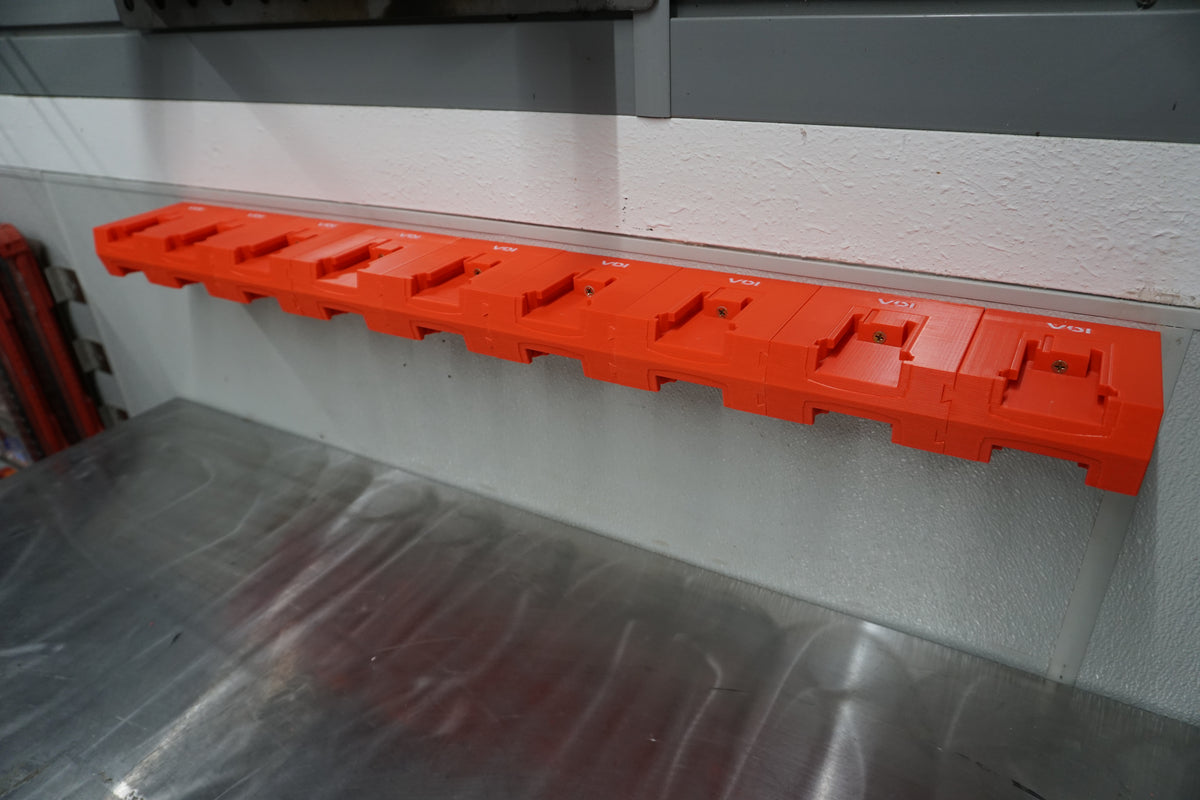 Expandable Double-Level Milwaukee M18 Battery Holder – Modular Wall Mount Storage Rack