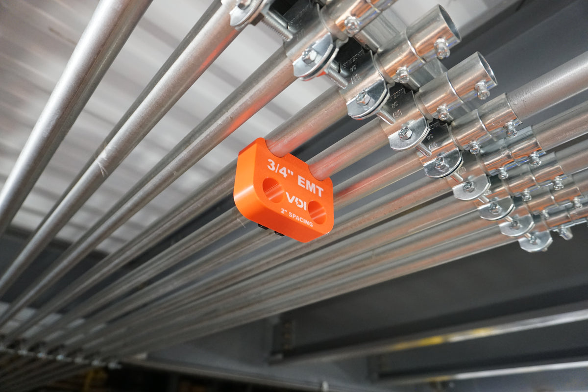 Magnetic EMT Conduit Spacer with Belt Clip | Pipe & Conduit Rack Spacing Tool | Multiple Sizes and Spacing Options