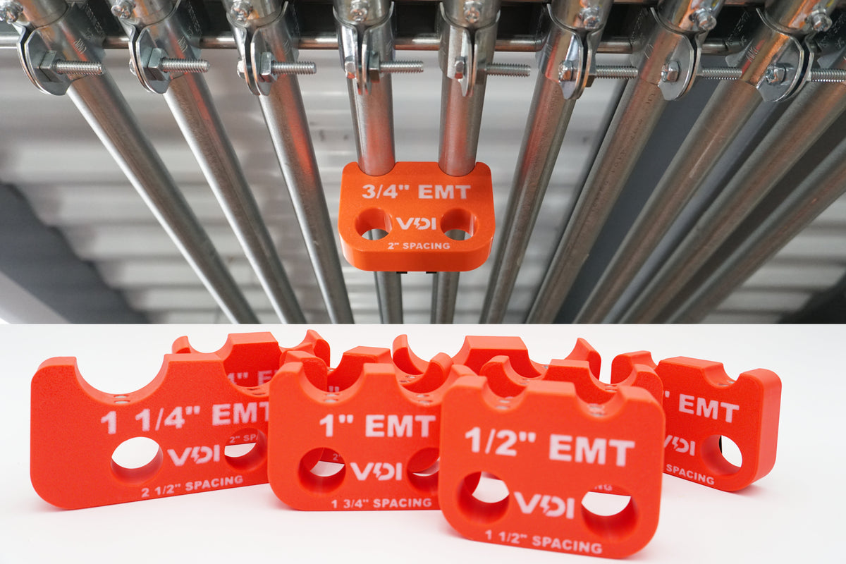 Magnetic EMT Conduit Spacer with Belt Clip | Pipe & Conduit Rack Spacing Tool | Multiple Sizes and Spacing Options