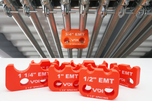 Magnetic EMT Conduit Spacer with Belt Clip | Pipe & Conduit Rack Spacing Tool | Multiple Sizes and Spacing Options