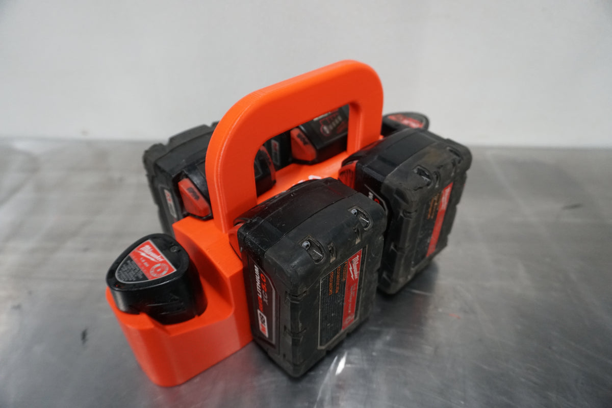 Milwaukee M18 M12 Battery Caddy – Portable Organizer for Tradespeople (3D Printed ASA)