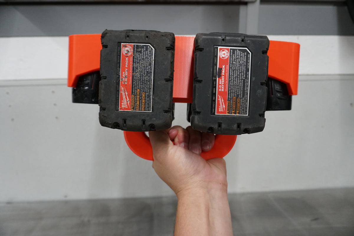 Milwaukee M18 M12 Battery Caddy – Portable Organizer for Tradespeople (3D Printed ASA)