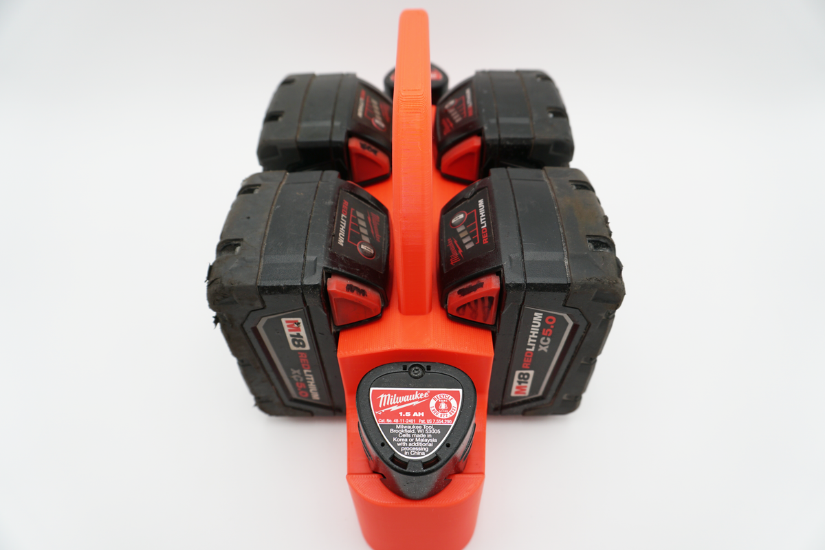 Milwaukee M18 M12 Battery Caddy – Portable Organizer for Tradespeople (3D Printed ASA)
