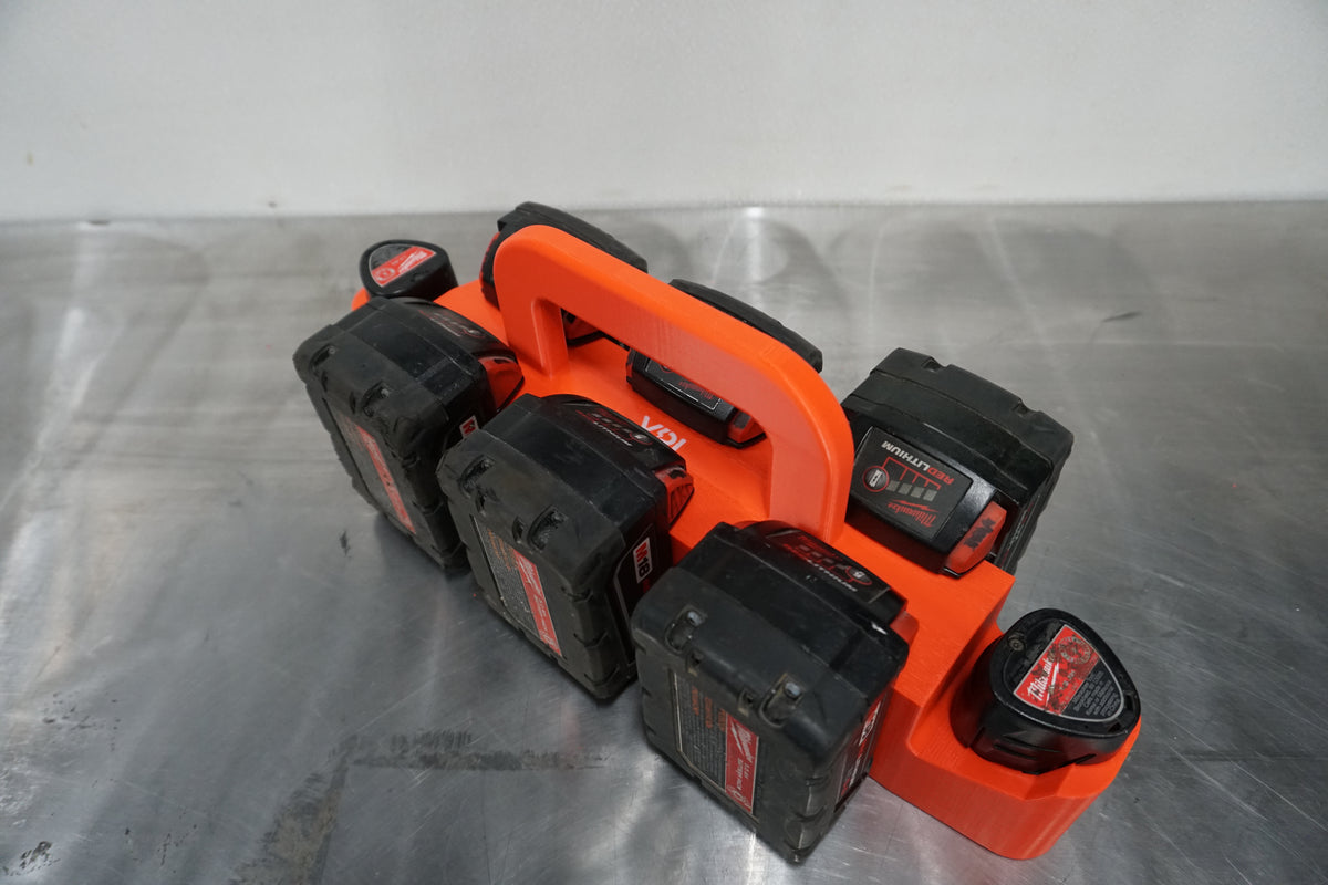 Milwaukee M18 M12 Battery Caddy – Portable Organizer for Tradespeople (3D Printed ASA)
