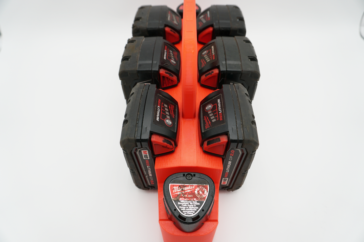 Milwaukee M18 M12 Battery Caddy – Portable Organizer for Tradespeople (3D Printed ASA)
