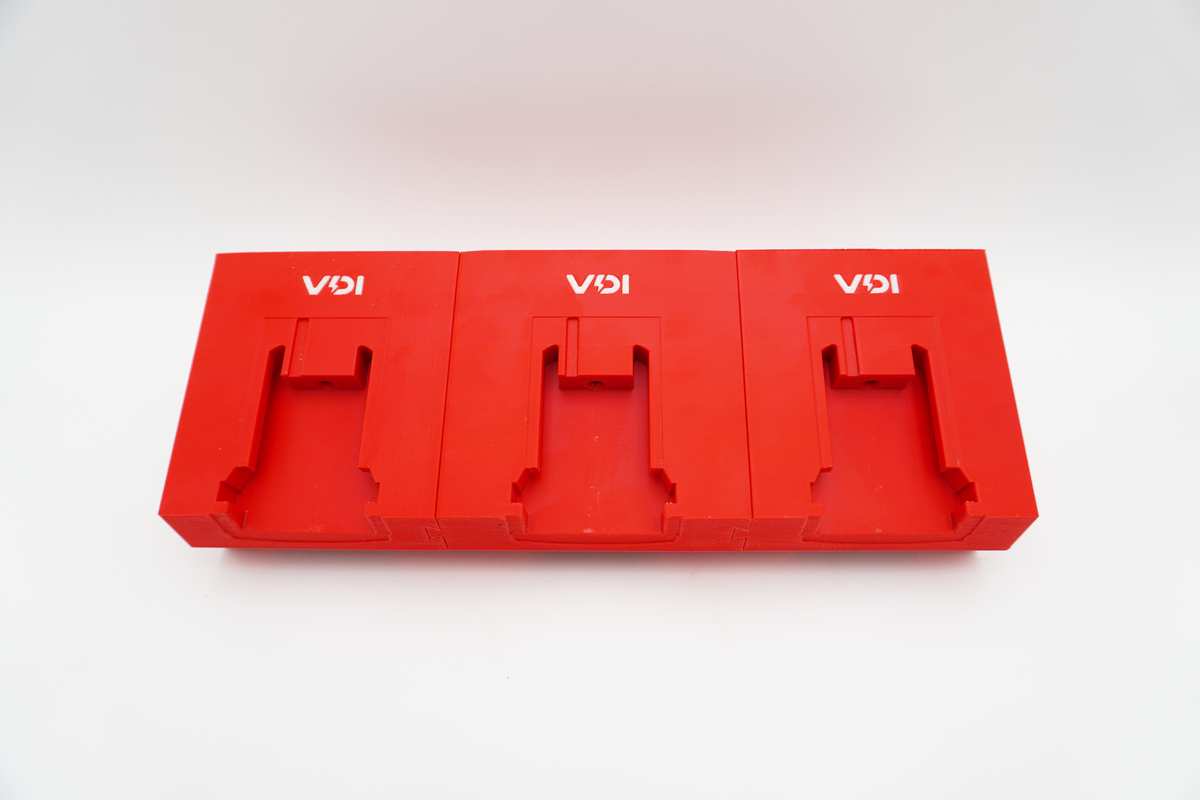 Expandable Double-Level Milwaukee M18 Battery Holder – Modular Wall Mount Storage Rack