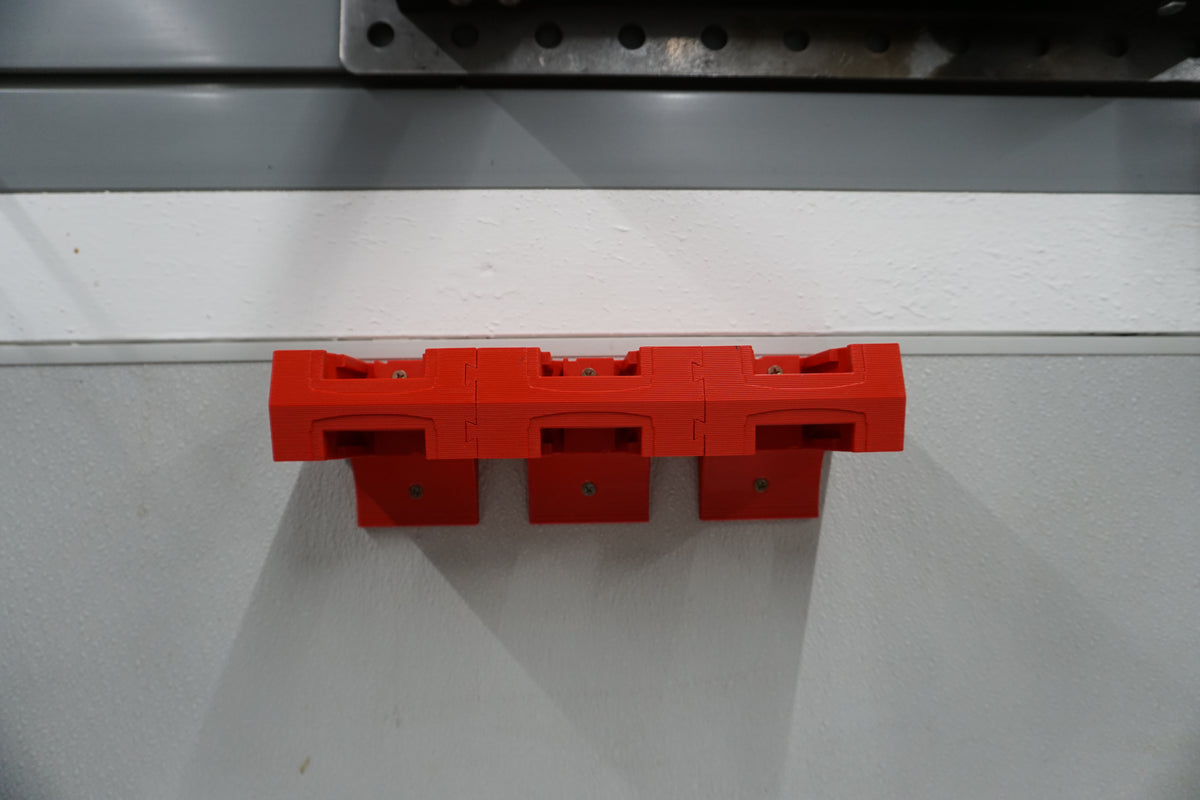 Expandable Double-Level Milwaukee M18 Battery Holder – Modular Wall Mount Storage Rack