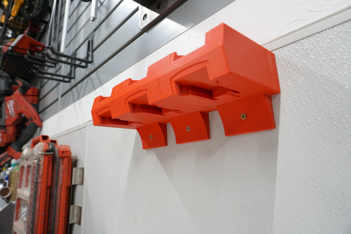 Expandable Double-Level Milwaukee M18 Battery Holder – Modular Wall Mount Storage Rack