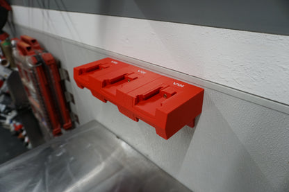 Expandable Double-Level Milwaukee M18 Battery Holder – Modular Wall Mount Storage Rack