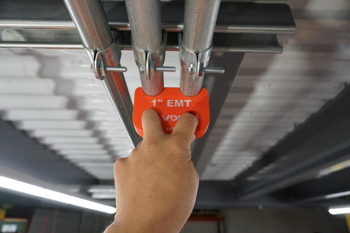 Magnetic EMT Conduit Spacer with Belt Clip | Pipe & Conduit Rack Spacing Tool | Multiple Sizes and Spacing Options