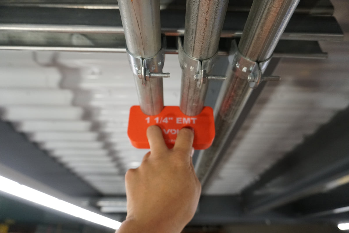 Magnetic EMT Conduit Spacer with Belt Clip | Pipe & Conduit Rack Spacing Tool | Multiple Sizes and Spacing Options