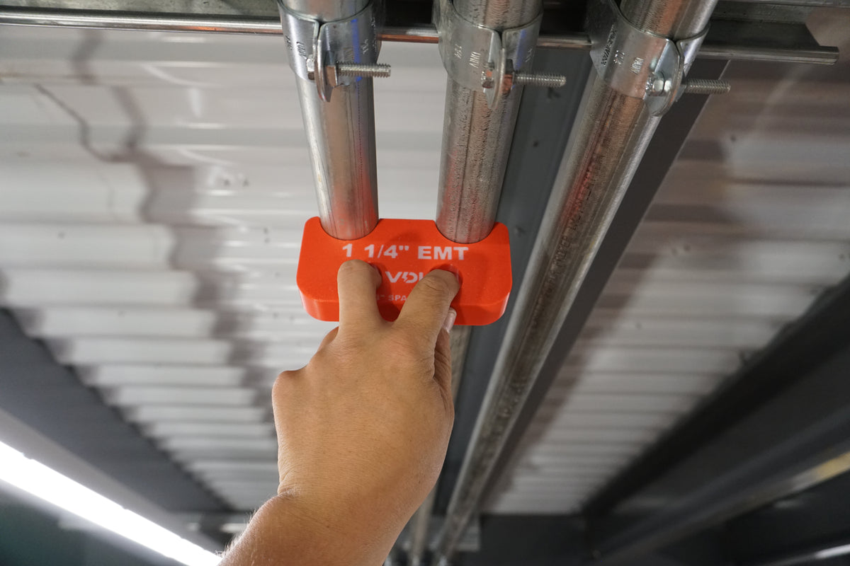 Magnetic EMT Conduit Spacer with Belt Clip | Pipe & Conduit Rack Spacing Tool | Multiple Sizes and Spacing Options
