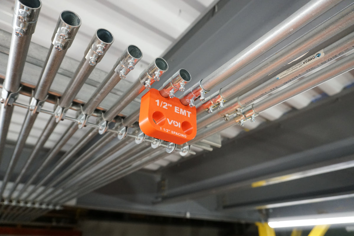 Magnetic EMT Conduit Spacer with Belt Clip | Pipe & Conduit Rack Spacing Tool | Multiple Sizes and Spacing Options