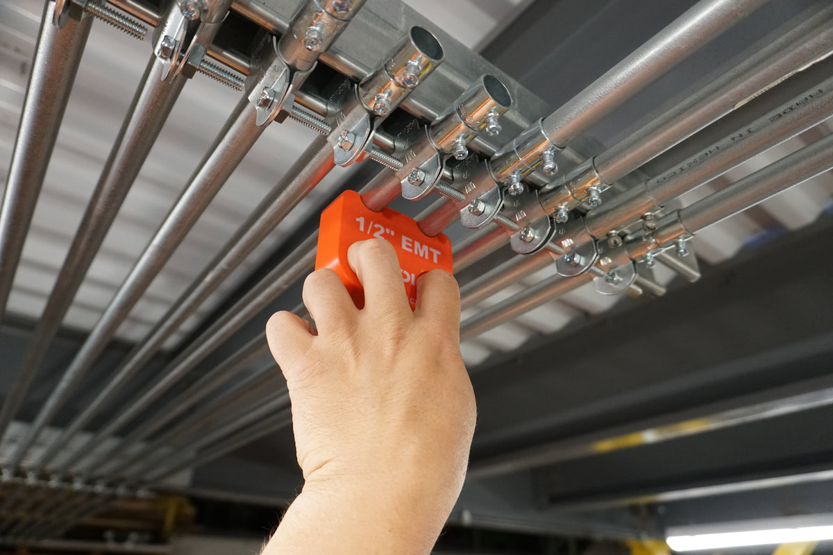 Magnetic EMT Conduit Spacer with Belt Clip | Pipe & Conduit Rack Spacing Tool | Multiple Sizes and Spacing Options