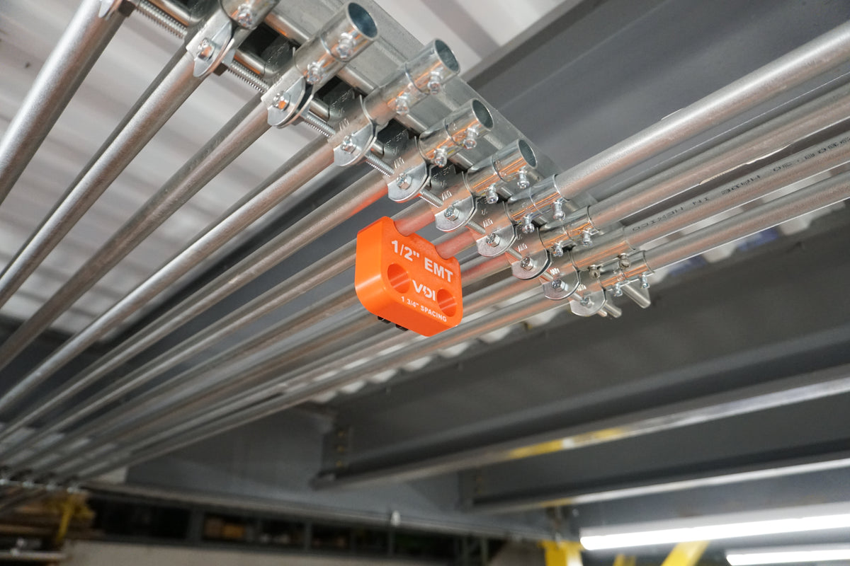 Magnetic EMT Conduit Spacer with Belt Clip | Pipe & Conduit Rack Spacing Tool | Multiple Sizes and Spacing Options