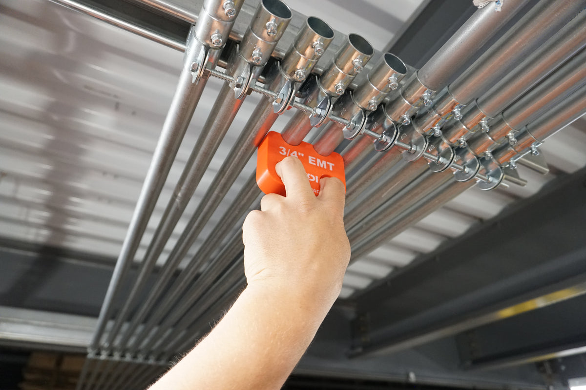 Magnetic EMT Conduit Spacer with Belt Clip | Pipe & Conduit Rack Spacing Tool | Multiple Sizes and Spacing Options