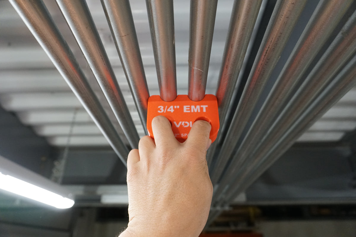 Magnetic EMT Conduit Spacer with Belt Clip | Pipe & Conduit Rack Spacing Tool | Multiple Sizes and Spacing Options