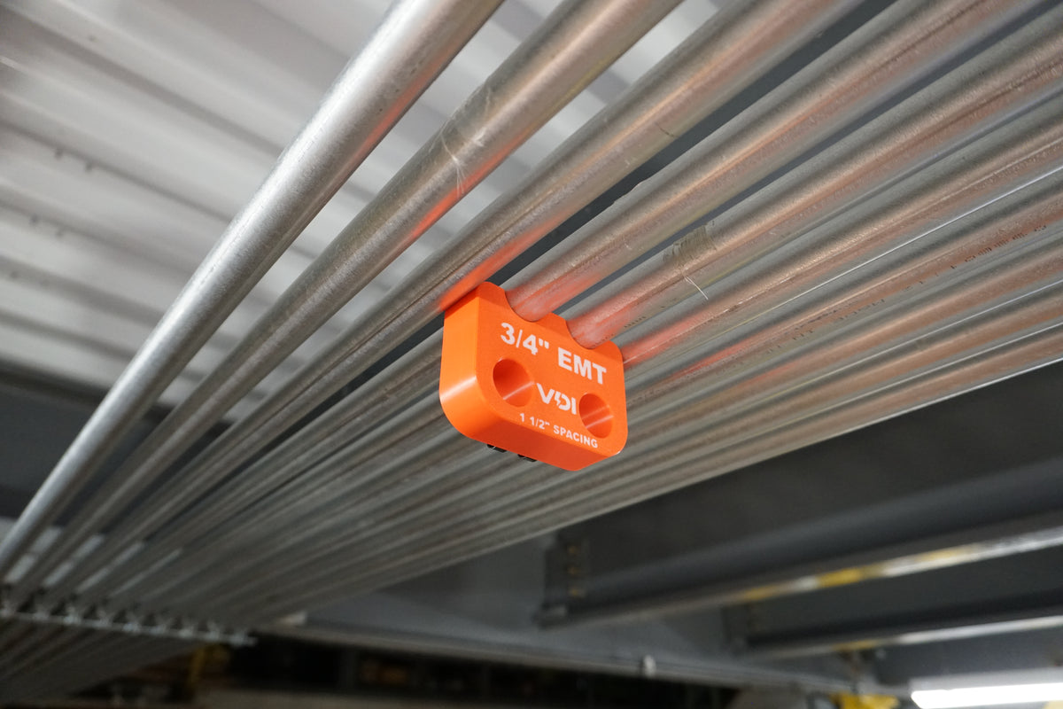 Magnetic EMT Conduit Spacer with Belt Clip | Pipe & Conduit Rack Spacing Tool | Multiple Sizes and Spacing Options