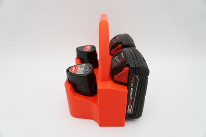 Milwaukee M18 M12 Battery Caddy – Portable Organizer for Tradespeople (3D Printed ASA)