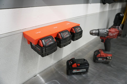 Expandable Milwaukee M18 Battery Holder – Modular Wall Mount Storage Rack