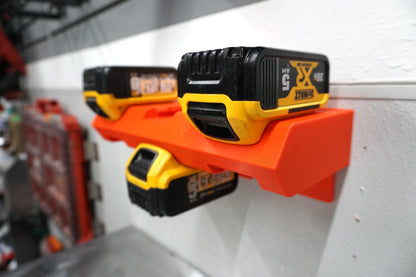 DeWalt 20V MAX Battery Holder – Double-Level Wall Mount Rack (3D Printed ASA)