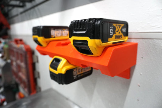 DeWalt 20V MAX Battery Holder – Double-Level Wall Mount Rack (3D Printed ASA)
