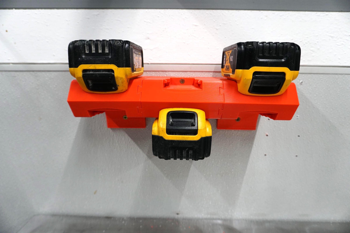 DeWalt 20V MAX Battery Holder – Double-Level Wall Mount Rack (3D Printed ASA)