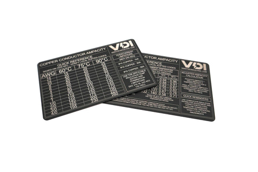 Copper Conductor Ampacity Reference Card – Electrician Pocket Guide (VanDyne Industrial)