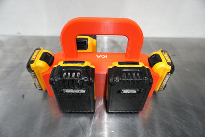 DeWalt 20V MAX Battery Caddy – 4 Slot + 2 12V Holder (3D Printed ASA)