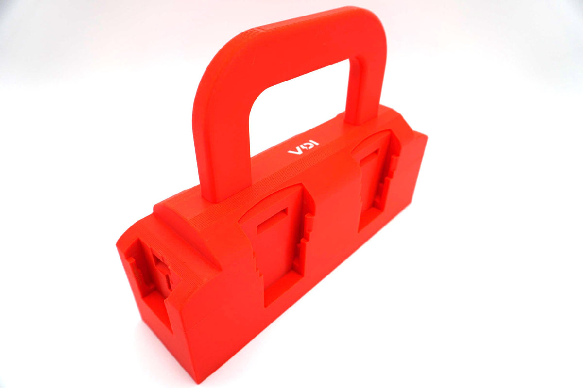 DeWalt 20V MAX Battery Caddy – 4 Slot + 2 12V Holder (3D Printed ASA)