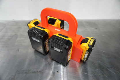 DeWalt 20V MAX Battery Caddy – 4 Slot + 2 12V Holder (3D Printed ASA)