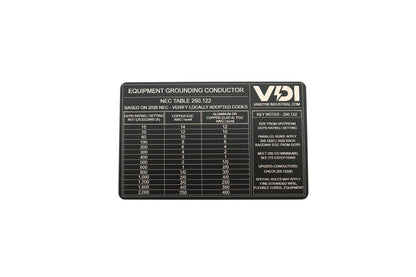Electrician Grounding Wallet Card – NEC 250.122 & 250.66 Reference Guide