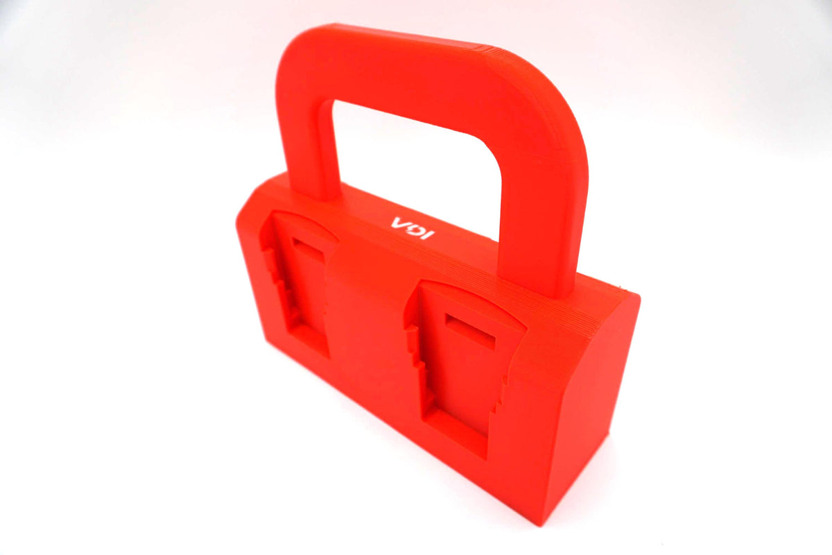 DeWalt 20V MAX Battery Caddy – 4-Slot Organizer, Portable Tool Storage (3D Printed ASA)
