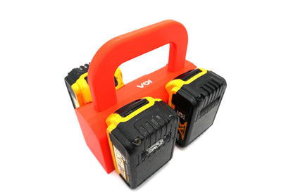 DeWalt 20V MAX Battery Caddy – 4-Slot Organizer, Portable Tool Storage (3D Printed ASA)