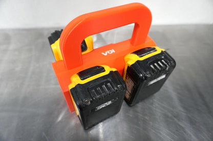 DeWalt 20V MAX Battery Caddy – 4-Slot Organizer, Portable Tool Storage (3D Printed ASA)
