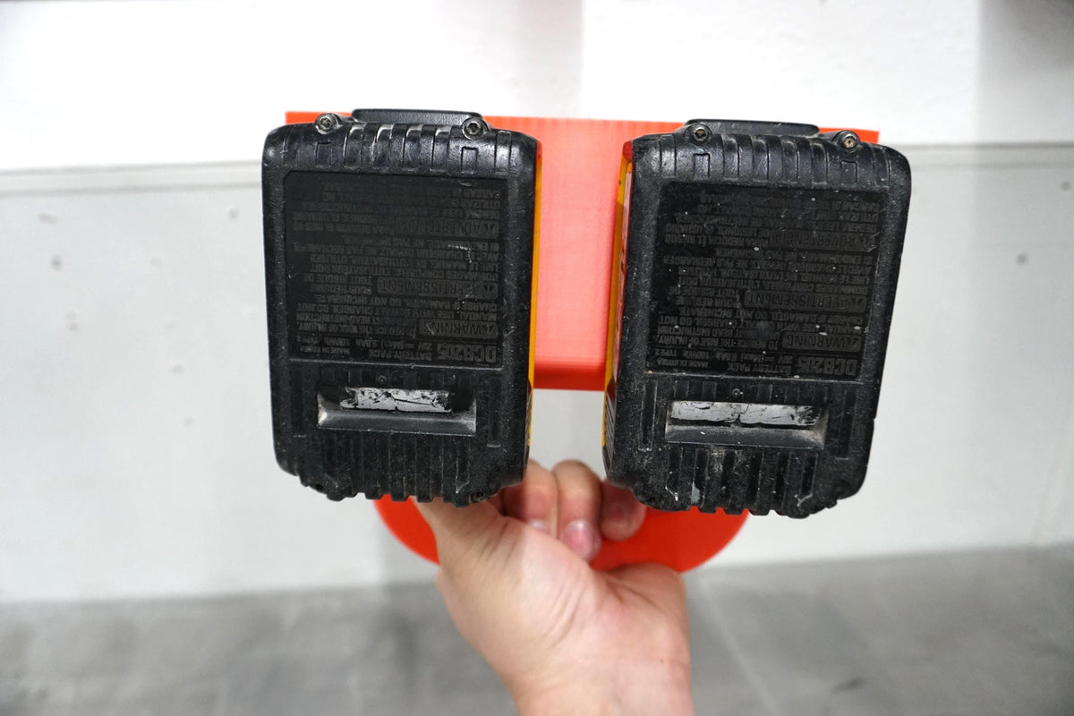 DeWalt 20V MAX Battery Caddy – 4-Slot Organizer, Portable Tool Storage (3D Printed ASA)