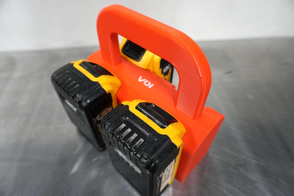 DeWalt 20V MAX Battery Caddy – 4-Slot Organizer, Portable Tool Storage (3D Printed ASA)