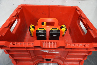 DeWalt 20V MAX Battery Caddy – 4 Slot + 2 12V Holder (3D Printed ASA)