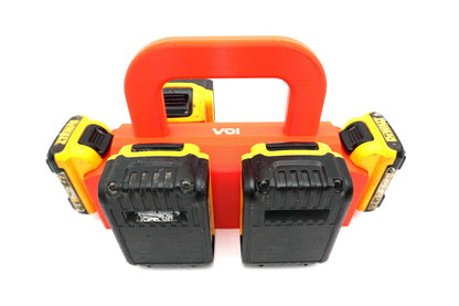 DeWalt 20V MAX Battery Caddy – 4 Slot + 2 12V Holder (3D Printed ASA)